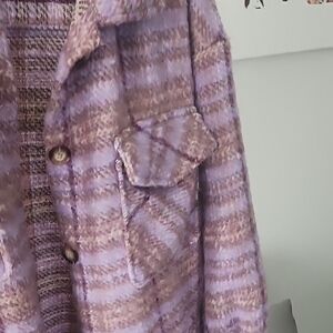 Lavender Plaid Teddy Jacket